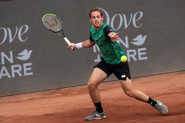 Spanish tennis player Roberto Carballes Baena in action against Argentine tennis player Juan Manuel Cerundolo, during the second round of the ATP, Tennis Herren 250 Chile Open, in Santiago, Chile, 11 March 2021. Chile Tennis Open !ACHTUNG: NUR REDAKTIONELLE NUTZUNG!  Copyright: xAlbertoxValdesx AME1294 20210311-637510848857243584
