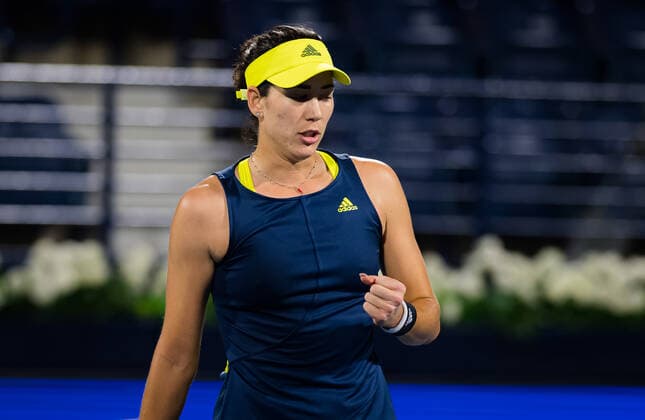 March 11, 2021, DUBAI, UNITED ARAB EMIRATES: Garbine Muguruza of Spain in action during the quarter-final at the 2021 Dubai Duty Free Tennis Championships WTA, Tennis Damen 1000 tournament against Aryna Sabalenka of Belarus DUBAI UNITED ARAB EMIRATES - ZUMAa181 20210311_zaa_a181_063 Copyright: xRobxPrangex