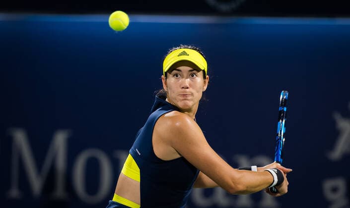 March 11, 2021, DUBAI, UNITED ARAB EMIRATES: Garbine Muguruza of Spain in action during the quarter-final at the 2021 Dubai Duty Free Tennis Championships WTA, Tennis Damen 1000 tournament against Aryna Sabalenka of Belarus DUBAI UNITED ARAB EMIRATES - ZUMAa181 20210311_zaa_a181_066 Copyright: xRobxPrangex