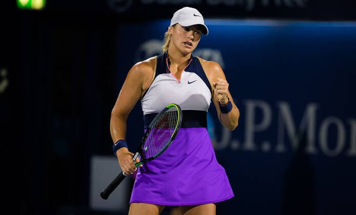 March 11, 2021, DUBAI, UNITED ARAB EMIRATES: Aryna Sabalenka of Belarus in action during the quarter-final at the 2021 Dubai Duty Free Tennis Championships WTA, Tennis Damen 1000 tournament against Garbine Muguruza of Spain DUBAI UNITED ARAB EMIRATES - ZUMAa181 20210311_zaa_a181_074 Copyright: xRobxPrangex