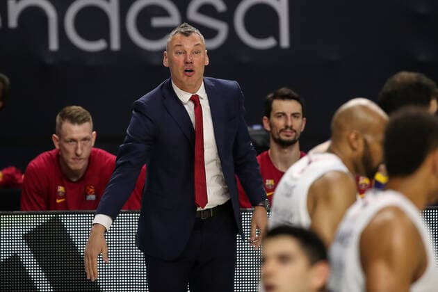 March 11, 2021, Madrid, Spain: Sarunas Jasikevicius of FC Barcelona, Barca during the Turkish Airlines EuroLeague match between Real Madrid at WiZink Center in Madrid, Spain. Madrid Spain - ZUMAd159 20210311_zia_d159_015 Copyright: xIndirax