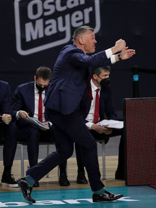 March 11, 2021, Madrid, Spain: Sarunas Jasikevicius of FC Barcelona, Barca during the Turkish Airlines EuroLeague match between Real Madrid at WiZink Center in Madrid, Spain. Madrid Spain - ZUMAd159 20210311_zia_d159_018 Copyright: xIndirax