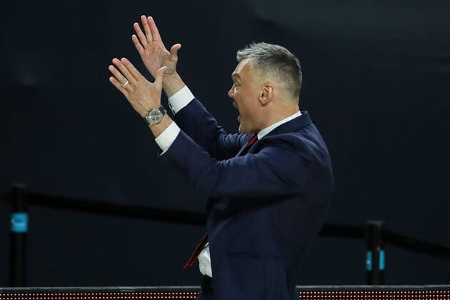 March 11, 2021, Madrid, Spain: Sarunas Jasikevicius of FC Barcelona, Barca during the Turkish Airlines EuroLeague match between Real Madrid at WiZink Center in Madrid, Spain. Madrid Spain - ZUMAd159 20210311_zia_d159_019 Copyright: xIndirax