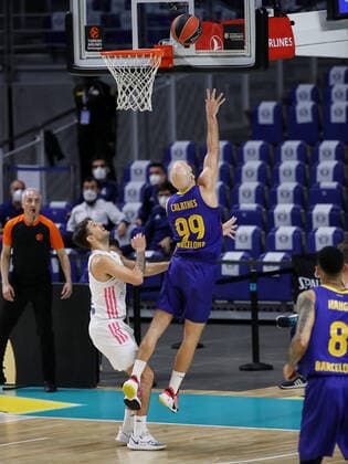 March 11, 2021, Madrid, Spain: Nick Calathes of FC Barcelona, Barca during the Turkish Airlines EuroLeague match between Real Madrid at WiZink Center in Madrid, Spain. Madrid Spain - ZUMAd159 20210311_zia_d159_030 Copyright: xIndirax