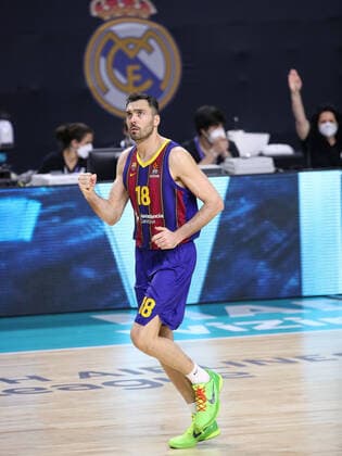 March 11, 2021, Madrid, Spain: Pierre Oriola of FC Barcelona, Barca during the Turkish Airlines EuroLeague match between Real Madrid at WiZink Center in Madrid, Spain. Madrid Spain - ZUMAd159 20210311_zia_d159_033 Copyright: xIndirax