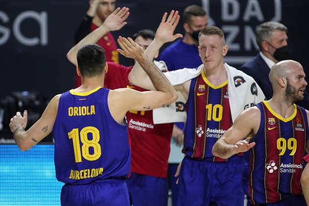 March 11, 2021, Madrid, Spain: Pierre Oriola of FC Barcelona, Barca during the Turkish Airlines EuroLeague match between Real Madrid at WiZink Center in Madrid, Spain. Madrid Spain - ZUMAd159 20210311_zia_d159_034 Copyright: xIndirax