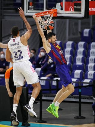 March 11, 2021, Madrid, Spain: Pierre Oriola of FC Barcelona, Barca during the Turkish Airlines EuroLeague match between Real Madrid at WiZink Center in Madrid, Spain. Madrid Spain - ZUMAd159 20210311_zia_d159_036 Copyright: xIndirax