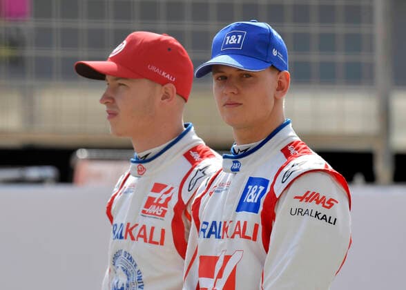 SCHUMACHER Mick with MASEPIN Nikita HAAS F1 Team FIA Formula 1 Test 2021 in Bahrain 1 day On 12 03 2021 Bahrain International Circuit As Sachir