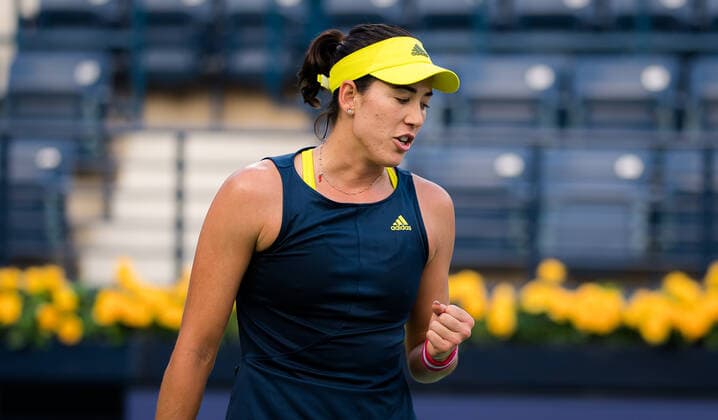 March 12, 2021, DUBAI, UNITED ARAB EMIRATES: Garbine Muguruza of Spain in action during the semi-final at the 2021 Dubai Duty Free Tennis Championships WTA, Tennis Damen 1000 tournament against Elise Mertens of Belgium DUBAI UNITED ARAB EMIRATES - ZUMAa181 20210312_zaa_a181_026 Copyright: xRobxPrangex