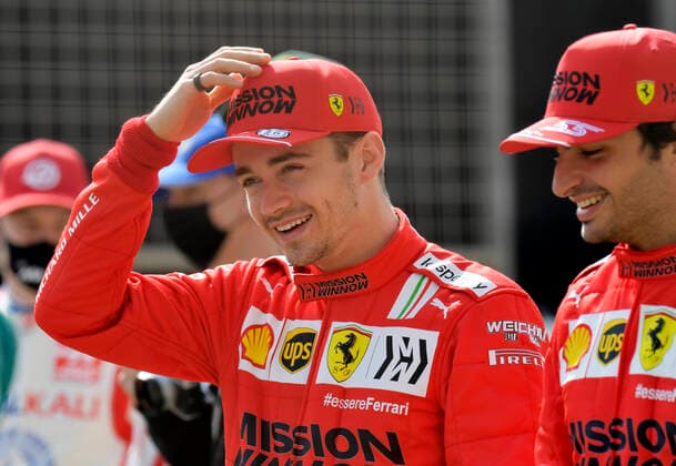LECLERC Charles with SAINZ Carlos jr Team Scuderia Ferrari FIA Formula 1 Tests 2021 in Bahrain 1 day On 12 03 2021 Bahrain International Circuit As Sachir