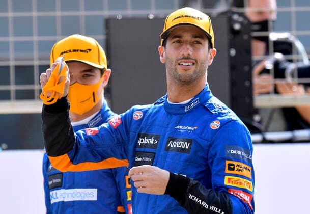 RICCIARDO Daniel with LANDO Norris F1 Team McLaren FIA Formula 1 Test 2021 in Bahrain 1 day On 12 03 2021 Bahrain International Circuit As Sachir