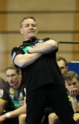 13 03 2021, Handball TOKYO Qualification 2020, Germany Slovenia, at Max Schmeling Halle Berlin National coach Alfred Gislason Germany