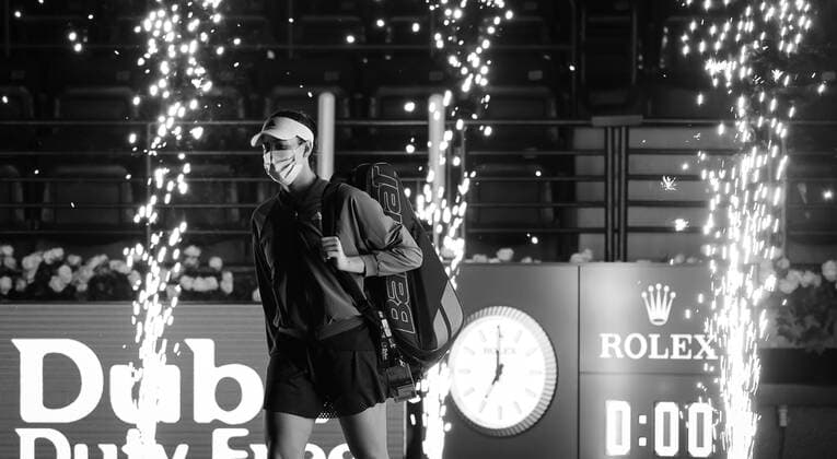 March 13, 2021, DUBAI, UNITED ARAB EMIRATES: Garbine Muguruza of Spain in action during the final of the 2021 Dubai Duty Free Tennis Championships WTA, Tennis Damen 1000 tournament against Barbora Krejcikova of the Czech Republic DUBAI UNITED ARAB EMIRATES - ZUMAa181 20210313_zaa_a181_220 Copyright: xRobxPrangex