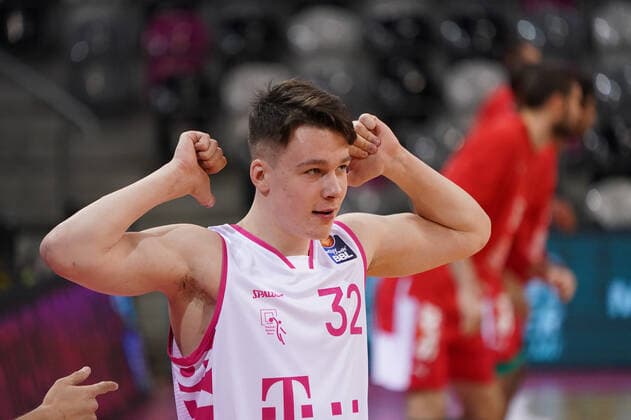 GER, Easycredit BBL, Telekom Baskets Bonn vs Brose Bamberg 13 03 2021, Telekom Dome, Bonn, GER, Easycredit BBL, Telekom Baskets Bonn vs Brose Bamberg, pictured Simonas Lukosius Telekom Bonn 32 , new to the team. nordphotoxGmBHx xMeuter nph00351