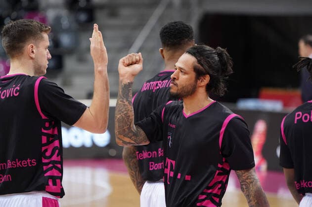 GER, Easycredit BBL, Telekom Baskets Bonn vs Brose Bamberg 13 03 2021, Telekom Dome, Bonn, GER, Easycredit BBL, Telekom Baskets Bonn vs Brose Bamberg, pictured Jalen Hudson Telekom Bann 6 , nordphotoxGmBHx xMeuter nph00351