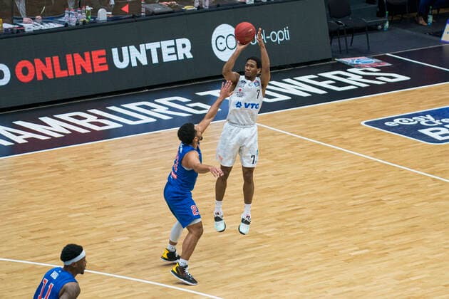 easyCredit Basketball Bundesliga, Hamburg, 13 03 2021 easyCredit Basketball Bundesliga, Hamburg Towers vs SYNTAINICS MBC, Kameron Taylor 7 Hamburg Towers Copyright: xBEAUTIFULxSPORTS Mohwinkelx