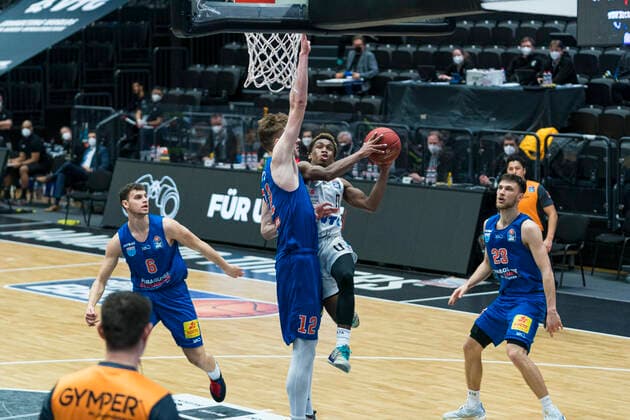 easyCredit Basketball Bundesliga, Hamburg, 13 03 2021 easyCredit Basketball Bundesliga, Hamburg Towers vs SYNTAINICS MBC, TJ Shorts 0 Hamburg Towers Copyright: xBEAUTIFULxSPORTS Mohwinkelx
