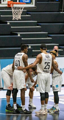 Towers roster Maik Kotsar Towers , Max DiLeo Towers , TJ Shorts Towers , Terry Allen Towers , Zac Cuthbertson Towers 13 03 21, Hamburg Wilhelmsburg, easy Credit BBL, Basketball Bundesliga, 2020 2021 season, 23 match day Â