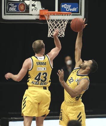 Luke Sikma, Johannes Thiemann Sports Basketball BBL Bundesliga Men Season 2020 2021 14 03 2021 ALBA Berlin vs BG Göttingen