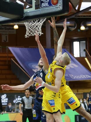 Ludwigsburg , Basketball easyCredit BBL Bundesliga , HAKRO Merlins Crailsheim vs MHP Riesen Ludwigsburg , Jacob Patrick Riesen