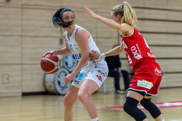Eilidh Simpson 41, GISA Lions SV Halle vs Melli Knopp Osnabrück GISA Lions SV Halle vs GiroLive Panthers Osnabrück Basketball 1 Bundesliga ERDGAS Sportarena Halle Saale 14 03 2021 Photo Holger John Sachsen Anhalt Germany ERDGAS Sportarena Halle Saale