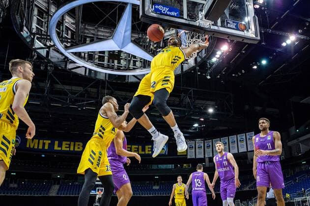 Basketball Berlin 14 03 2021 Season 2020 2021 1 Bundesliga easyCredit BBL Alba Berlin BG Göttingen Johannes Thiemann Alba Berlin, No 32
