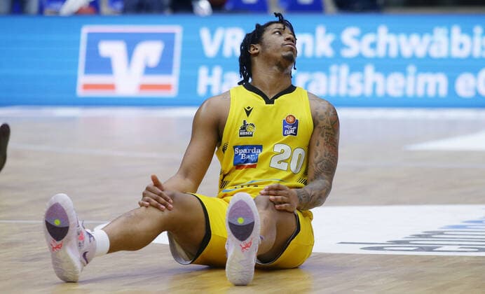 Ludwigsburg , Basketball easyCredit BBL Bundesliga , HAKRO Merlins Crailsheim vs MHP Riesen Ludwigsburg , Desi Rodriguez Riesen