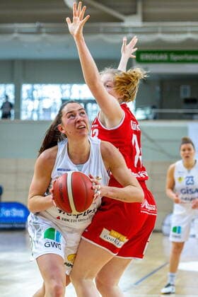 Barbora Kasparkowa 10, GISA Lions SV Halle vs Frieda Bühner Osnabrück GISA Lions SV Halle vs GiroLive Panthers Osnabrück Basketball 1 Bundesliga ERDGAS Sportarena Halle Saale 14 03 2021 Photo Holger John Sachsen Anhalt Germany ERDGAS Sportarena Halle Saale