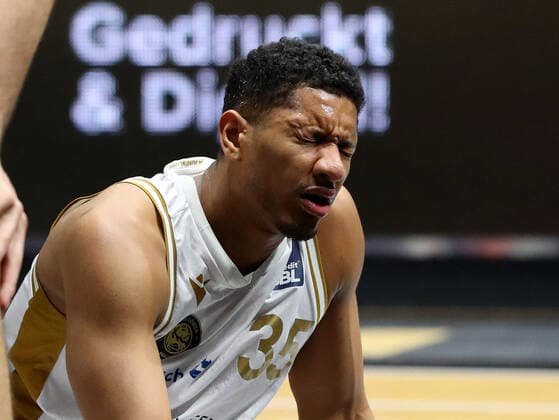 Löwen Braunschweig vs Chemnitz, BBL Braunschweig, 14 03 2021, BASKETBALL easyCredit BBL Basketball Bundesliga, Löwen Braunschweig vs Niners Chemnitz, 2020 season 21 Karim Jallow Löwen Braunschweig Braunschweig.