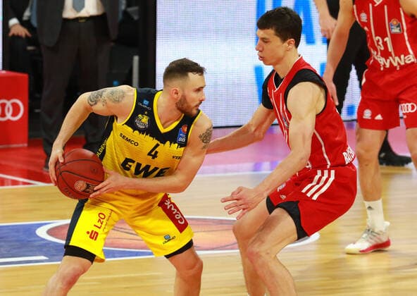 Action, FCBB vs 4 Keith Hornsby Oldenburg basketball duel, 1 Bundesliga, BBL, FC Bayern Munich vs EWE Baskets Oldenburg at Audi Dome, 14 03 2021 PHOTO Mladen Lackovic LakoPress
