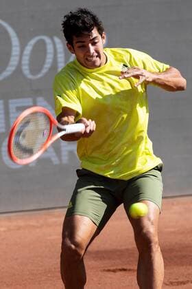 Chilean tennis player Cristian Garin in action today, during the match against Argentine Facundo Bagnis for the final of the ATP, Tennis Herren 250 Chile Open, in Santiago, Chile 14 March 2021. Final of ATP 250 Chile Open !ACHTUNG: NUR REDAKTIONELLE NUTZUNG!  Copyright: xAlbertoxValdesx AME2587 0115372451st