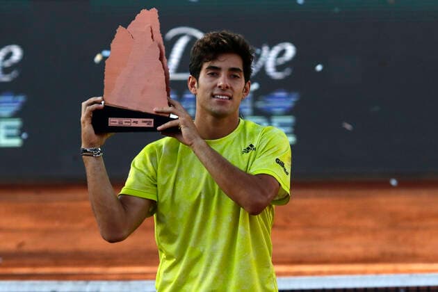 Santiago14 Marzo 2021 El tenista Chileno Cristian Garin resulta ganador de la final del ATP, Tennis Herren de Santiago, realizado en San Carlos de Apoquindo Javier Salvo Photosport ATP de Santiago Final 14 3 2021