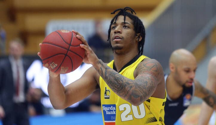 Ludwigsburg , Basketball easyCredit BBL Bundesliga , HAKRO Merlins Crailsheim vs MHP Riesen Ludwigsburg , Desi Rodriguez Riesen