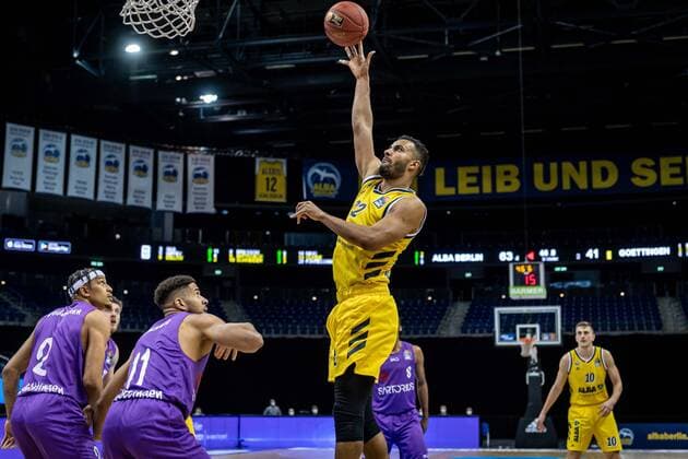 Basketball Berlin 14 03 2021 Season 2020 2021 1 Bundesliga easyCredit BBL Alba Berlin BG Göttingen Johannes Thiemann Alba Berlin, No 32