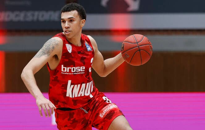 15 03 2021, Basketball, BBL 2020 2021, 23 match day, s Oliver Wuerzburg medi bayreuth, GER, Wuerzburg, s Oliver Arena, picture Tyson Ward s Oliver Wuerzburg. Copyright: HMBxMedia xHeikoxBecker
