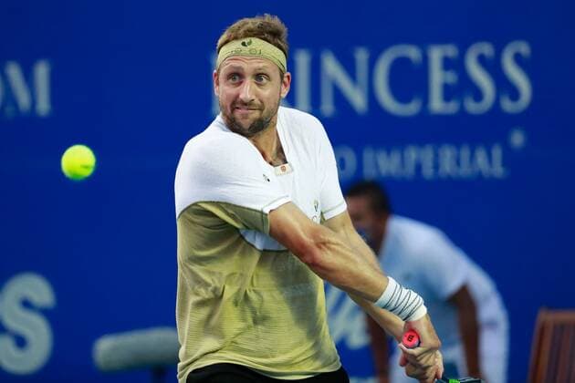 The American Tennys Sandgren in action today against Felix Auger-Aliassime from Canada, during the first day of activities of the Mexican Tennis Open in Acapulco, Guerrero state, Mexico, 15 March 2021. Mexican Tennis Open in Acapulco !ACHTUNG: NUR REDAKTIONELLE NUTZUNG!  Copyright: xDavidxGuzmánx MEX7040 20210316-637514648254037668