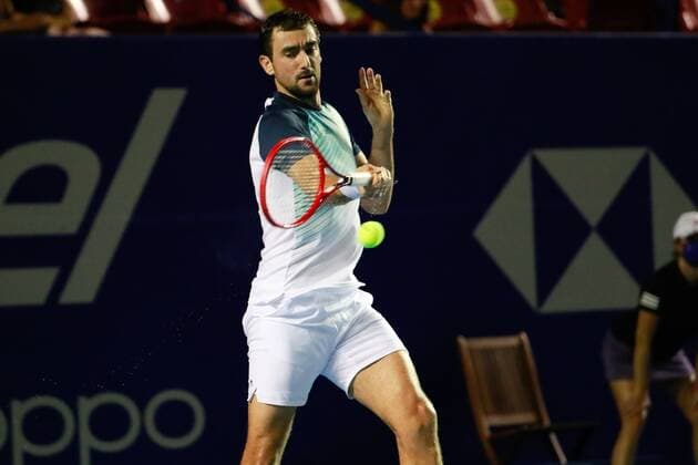 Croatian Marin Cilic, in action today against Sebastian Korda of the United States, during the first day of activities of the Mexican Tennis Open in Acapulco, Guerrero state, Mexico, 15 March 2021. Mexican Tennis Open in Acapulco !ACHTUNG: NUR REDAKTIONELLE NUTZUNG!  Copyright: xDavidxGuzmánx MEX7122 20210316-637514728590276671