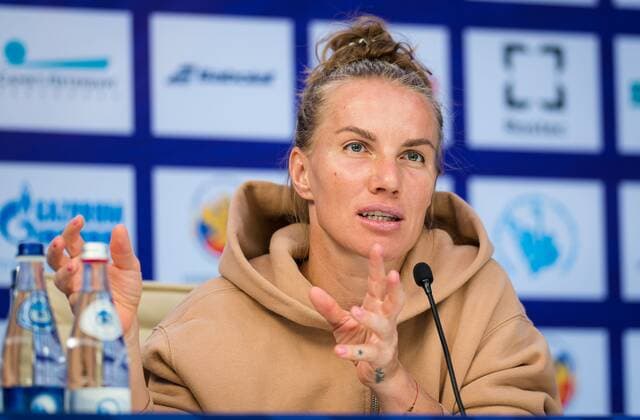 Mandatory Credit: Photo by Rob Prange Shutterstock (11800202r) Svetlana Kuznetsova of Russia talks to the media at the 2021 St. Petersburg Ladies Trophy WTA, Tennis Damen 1000 tournament WTA St Petersburg Ladies Trophy, Tennis, St Petersburg, Russia - 16 Mar 2021 WTA St Petersburg Ladies Trophy, Tennis, St Petersburg, Russia - 16 Mar 2021  Copyright: xRobxPrange Shutterstockx 11800202r