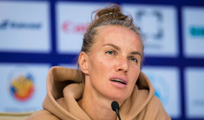 Mandatory Credit: Photo by Rob Prange Shutterstock (11800202n) Svetlana Kuznetsova of Russia talks to the media at the 2021 St. Petersburg Ladies Trophy WTA, Tennis Damen 1000 tournament WTA St Petersburg Ladies Trophy, Tennis, St Petersburg, Russia - 16 Mar 2021 WTA St Petersburg Ladies Trophy, Tennis, St Petersburg, Russia - 16 Mar 2021  Copyright: xRobxPrange Shutterstockx 11800202n