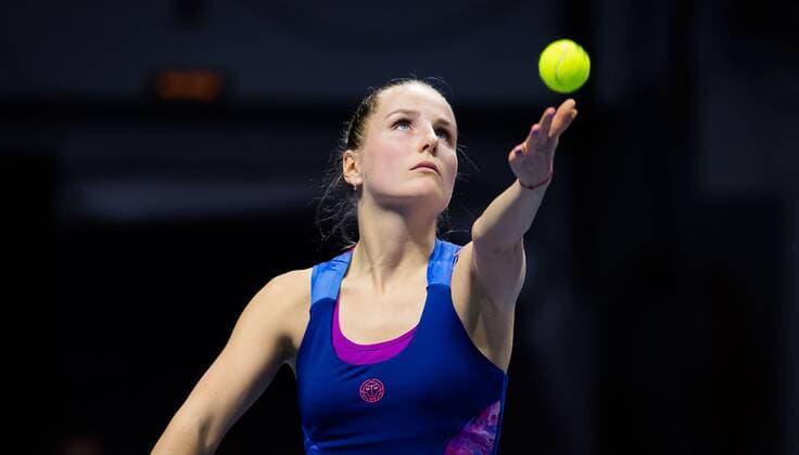Mandatory Credit: Photo by Rob Prange Shutterstock (11800202v) Daria Mishina of Russia in action during the first round of the 2021 St. Petersburg Ladies Trophy WTA, Tennis Damen 1000 tournament WTA St Petersburg Ladies Trophy, Tennis, St Petersburg, Russia - 16 Mar 2021 WTA St Petersburg Ladies Trophy, Tennis, St Petersburg, Russia - 16 Mar 2021  Copyright: xRobxPrange Shutterstockx 11800202v