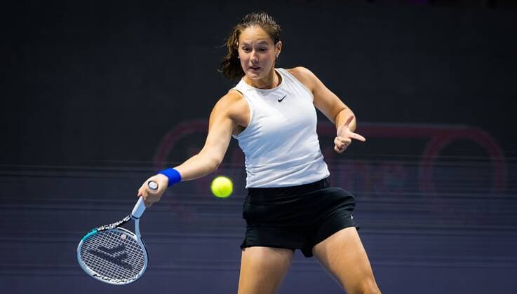 Mandatory Credit: Photo by Rob Prange Shutterstock (11800202ak) Daria Kasatkina of Russia in action during the first round of the 2021 St. Petersburg Ladies Trophy WTA, Tennis Damen 1000 tournament WTA St Petersburg Ladies Trophy, Tennis, St Petersburg, Russia - 16 Mar 2021 WTA St Petersburg Ladies Trophy, Tennis, St Petersburg, Russia - 16 Mar 2021  Copyright: xRobxPrange Shutterstockx 11800202ak