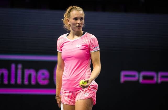 Mandatory Credit: Photo by Rob Prange Shutterstock (11800202cc) Katerina Siniakova of the Czech Republic in action during the first round of the 2021 St. Petersburg Ladies Trophy WTA, Tennis Damen 1000 tournament WTA St Petersburg Ladies Trophy, Tennis, St Petersburg, Russia - 16 Mar 2021 WTA St Petersburg Ladies Trophy, Tennis, St Petersburg, Russia - 16 Mar 2021  Copyright: xRobxPrange Shutterstockx 11800202cc