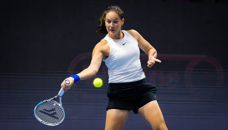 March 16, 2021, ST PETERSBURG, RUSSIA: Daria Kasatkina of Russia in action during the first round of the 2021 St. Petersburg Ladies Trophy WTA, Tennis Damen 1000 tournament against Clara Tauson of Denmark ST PETERSBURG RUSSIA - ZUMAa181 20210316_zaa_a181_047 Copyright: xRobxPrangex