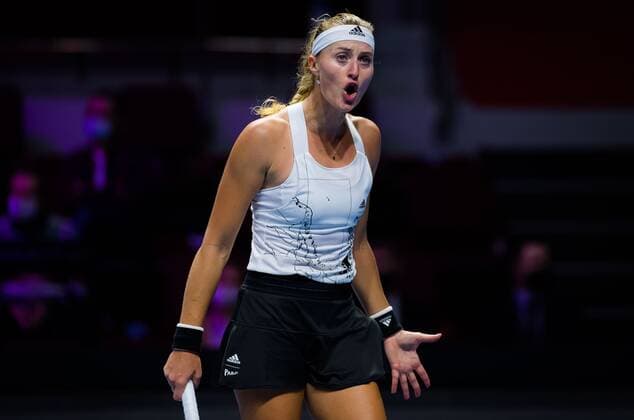 Mandatory Credit: Photo by Rob Prange Shutterstock (11800202dh) Kristina Mladenovic of France in action during her first-round match at the 2021 St. Petersburg Ladies Trophy WTA, Tennis Damen 500 tournament WTA St Petersburg Ladies Trophy, Tennis, St Petersburg, Russia - 16 Mar 2021 WTA St Petersburg Ladies Trophy, Tennis, St Petersburg, Russia - 16 Mar 2021  Copyright: xRobxPrange Shutterstockx 11800202dh