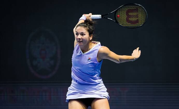 Mandatory Credit: Photo by Rob Prange Shutterstock (11800202cz) Margarita Gasparyan of Russia in action during her first-round match at the 2021 St. Petersburg Ladies Trophy WTA, Tennis Damen 500 tournament WTA St Petersburg Ladies Trophy, Tennis, St Petersburg, Russia - 16 Mar 2021 WTA St Petersburg Ladies Trophy, Tennis, St Petersburg, Russia - 16 Mar 2021  Copyright: xRobxPrange Shutterstockx 11800202cz