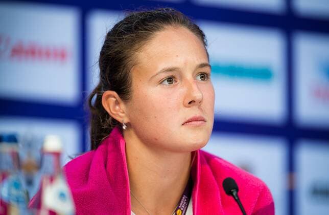 Mandatory Credit: Photo by Rob Prange Shutterstock (11800202do) Daria Kasatkina of Russia talks to the media after her first-round win at the 2021 St. Petersburg Ladies Trophy WTA, Tennis Damen 500 tournament WTA St Petersburg Ladies Trophy, Tennis, St Petersburg, Russia - 16 Mar 2021 WTA St Petersburg Ladies Trophy, Tennis, St Petersburg, Russia - 16 Mar 2021  Copyright: xRobxPrange Shutterstockx 11800202do