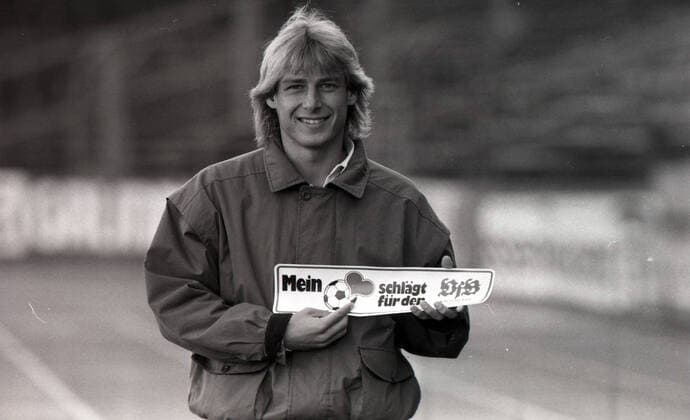 27 02 89 VfB Stuttgart Jürgen Klinsmann Germany, Stuttgart, 27 02 1989, Football, Bundesliga, VfB Stuttgart Jürgen Klinsmann