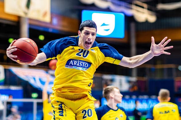 Simone Fontecchio 20 Alba Berlin during the match 2020 2021 mens EasyCredit Bundesliga season between Syntainics MBC and Alba Berlin at Stadthalle Weissenfels on 16 March 2021 in Weissenfels, Saxony Anhalt, Germany