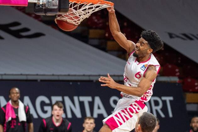 Jalen Hudson 6 Telekom Baskets Bonn , dunk, FC Bayern Basketball vs Telekom Baskets Bonn, BBL, 16 03 2021 Muenchen Bayern Germany Copyright: xkolbert-press UlrichxGamelx