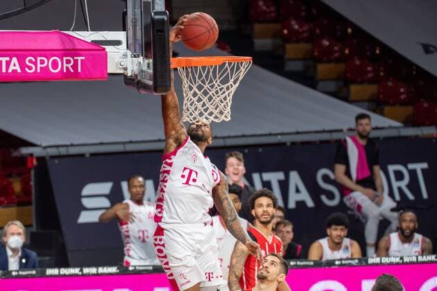 Alex Hamilton 0 Telekom Baskets Bonn , dunk, FC Bayern Basketball vs Telekom Baskets Bonn, BBL, 16 03 2021 Muenchen Bayern Germany Copyright: xkolbert-press UlrichxGamelx